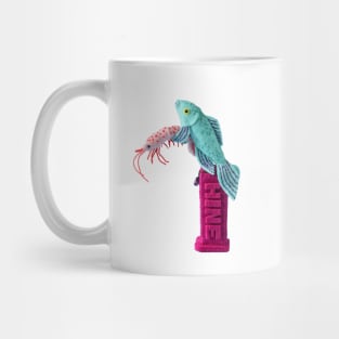 Blue Fish and His Pet Shrimp Mug